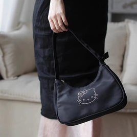 Kawaii Hello Kitty Diamond Tote Sanrio KT Handbags Dumpling Handbags Fashion Shoulder Armpit Bags Women's Satchel Backbags Gifts