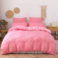 Tufted Duvet cover，3pcs 100% Microfiber Bedding Cover Sets  All-Seasons Soft Comforter Cover Skin-Friendly Lusy Store