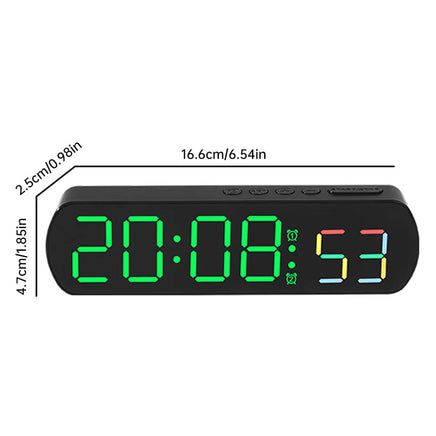 Voice Control Digital Alarm Clock Date Temperature Display Countdown Up Timer Night Mode Table Clock 12/24H Electronic LED Clock Lusy Store