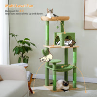Large Cactus Cat Tree with Hammock & Condo