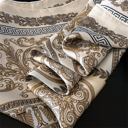 Lusy Store 2024 Luxury Brand Print summer Neck Tie Shawl Silk Square Scarf Women 70cm Hair Hand Wrist Headkercheif Hijab Bandana 