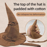 Fashion Movies Witch Wizard Hat Sorting Hat Leather Halloween Party Props Dress Up Hat Men Cosplay Costume Accessories