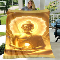 Buddha Sakyamuni Buddhism Faith Religion Soft Plush Blanket, Flannel Blanket Throw Blanket for Living Room Bedroom Bed Sofa Pray