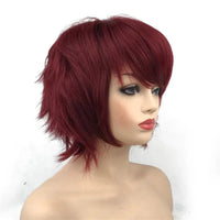 StrongBeauty Halloween Wig Blue Assassination Classroom Akabane Karma Cosplay Wigs Red Synthetic Hair color-Bug 6inches