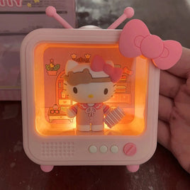 Hello Kitty Night Lamp Cute TV Channel Series Emit Light Ornament Bedroom Night Lamp New Personality Originality Modeling Lamp