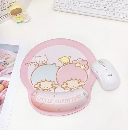 Kawaii Sanrio Mouse Pad With Wrist Rest Non-slip Rubber Computer Pad Anime Kuromi Cinnamoroll My Melody Cute Cartoon Girl Gifts G