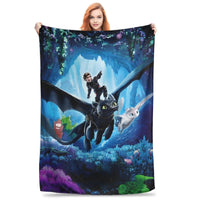 How to Train Your D-ragon Blankets Flannel Novelty Breathable Throw Blanket for Bedspread Spring Autumn 1