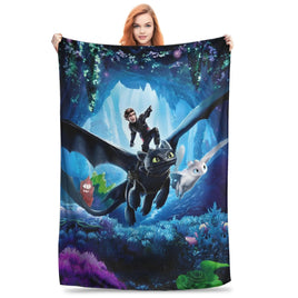How to Train Your D-ragon Blankets Flannel Novelty Breathable Throw Blanket for Bedspread Spring Autumn 1
