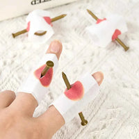5/10Pcs Fake Nail Through Finger With Blood Bandage Fool Toy Halloween Prank Magic Prop Joke Magic Funny Gadgets Magic Trick Toy