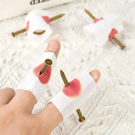 5/10Pcs Fake Nail Through Finger With Blood Bandage Fool Toy Halloween Prank Magic Prop Joke Magic Funny Gadgets Magic Trick Toy