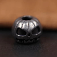 Halloween Pumpkin Skull Face Lantern EDC Brass Knife Beads DIY Woven Paracord Lanyard Pendants Outdoor Tool Hangings Accessories Black Color