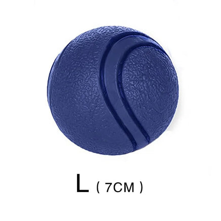 Rubber Dog Ball, Indestructible & Bite-Resistant, Chew Toy for Small to Extra-Large Dogs, Solid Red Blue L