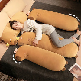 Lusy Store LLC Cute Fluffy Sleepping Pillow Capybara Plush Doll Kawaii Long Capybara Stuffed Toy Stuffed Animals Gift Plush