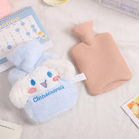 Lusy Store 500ml Sanrio Plush Hot Water Bag Kawaii Hello Kitty Kuromi Cinnamoroll Melody Reusable Heating Hot Water Bottle Christmas Gift 