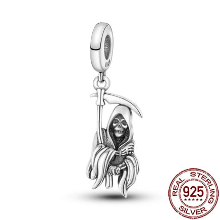 Gothic 2025 Charms 925 Sterling Silver Halloween Nightmare Skull Skeleton Beads Fit Snake Chain Bracelet Necklace DIY Jewelry BMT713