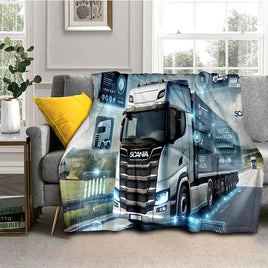 3D S-Scania Top Class Truck Cartoon Soft Blankets,Throw Blanket Comfortable Blanket for Picnic Beds Sofa Home Bedroom Lusy Store