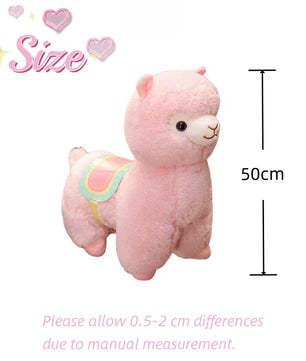 Lusy Store LLC Creative Saddle Alpaca Plush Toy Cute Cartoon Animal Doll Soft Stuffed Home Decoration Kids Birthday Christmas Gift Plush