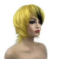 StrongBeauty Halloween Wig Blue Assassination Classroom Akabane Karma Cosplay Wigs Red Synthetic Hair color1B-2104-0755 6inches