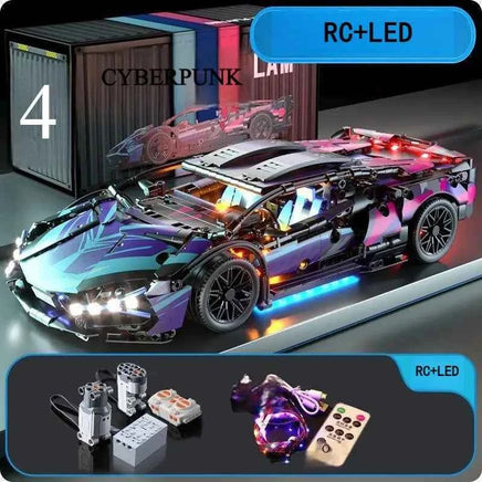 1314 Pcs Remote Control LED Supercar Power Building Blocks Lamp Bricks Speed Racing Sets Toys For Kids Models Gifts LED RC CAR 1