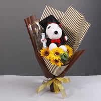 Snoopy Plush Bouquet Cute Doll Flower Puppy Graduation Gift A