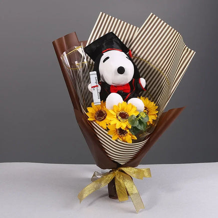 Snoopy Plush Bouquet Cute Doll Flower Puppy Graduation Gift A