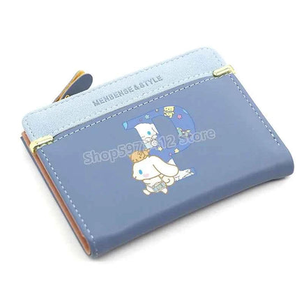 Cute Cinnamoroll Wallets Women Coin Purse Cartoon Sanrios Anime Pu Casual Money Bag Clutch Card Holder Wallet with Buttons Gift kt1083