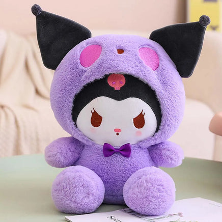25cm Anime Sanrio Plush Doll Toys Kawaii Hello Kitty Kuromi My Melody Cinnamoroll Cartoon Cute Plush Stuffed Toy Kids Gifts Kuromi C