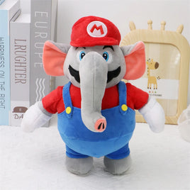 Lusy Store LLC Elephant Mario Luigi Funny Soft Plush Toys Mario Bros Cute Anime Stuffed Animals Festival Gifts Plush