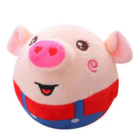 Interactive Moving Dog Ball, Cartoon Pig Plush USB Rechargeable Toy, Washable & Talking Pet Toy for Dogs & Cats Red Pig - No Remote