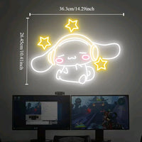Lusy Store LLC Cinnamoroll Neon Sign Kids Room Decor Game Room Wall Neon Light Sign Gifts Neon Sign