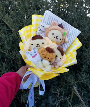 Lusy Store LLC Hello Kitty Kuromi Melody Cinnamoroll Plush Bouquet Home Decoration Xmas Friend Gifts Bouquet