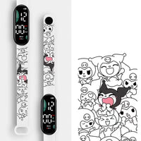 Latest Cartoon Watch Pochaco Cinnamoroll Electronic Watch Smart Bracelet Black Rice Anime Character Student Watch