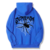 Scream Spiders & Cobwebs Women Hoodies Harajuku Oversize Hoody Fashion Loose Clothing Comfortable Blue