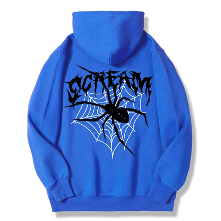 Scream Spiders & Cobwebs Women Hoodies Harajuku Oversize Hoody Fashion Loose Clothing Comfortable Blue