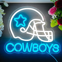Lusy Store LLC Cowboys Football Neon Wall Decor LED Sign Neon Sign Bedroom Boys Home Bar Club Party Neon Sign