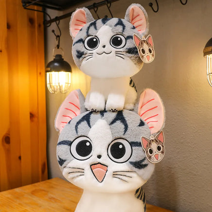Lusy Store LLC Kawaii Cat Plush Anime Character Chi Chi's Cat Stuffed Doll Soft Cheese Cat  Home Decor Plush