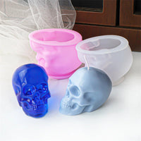White and Pink Skull Candle Molds DIY Epoxy Skull Resin Mold Art Craft for Holiday Decoration DIY Halloween Skeleton Skull Mold