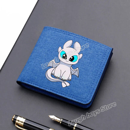 Toothless Canvas Wallet Men Short Folding Purse How To Train Your Dragons Cartoon Card Holder Coin Case Fashion Pocketbook Gift Lusy Store