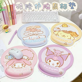 Kawaii Sanrio Mouse Pad With Wrist Rest Non-slip Rubber Computer Pad Anime Kuromi Cinnamoroll My Melody Cute Cartoon Girl Gifts