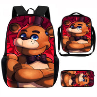 Game F-five N-nights at F-freddy's Child School Backpack with Lunch Bags ,Pencil Bags ,School Bags for Boys Girls XHOO3-TZ-0101-A4