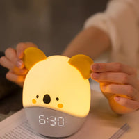 Cartoon Animal Party Alarm Clock Soft Silicone LED Smart Applet Alarm Clock Children's Bedside Sleep Mini Electronic Alarm Clock