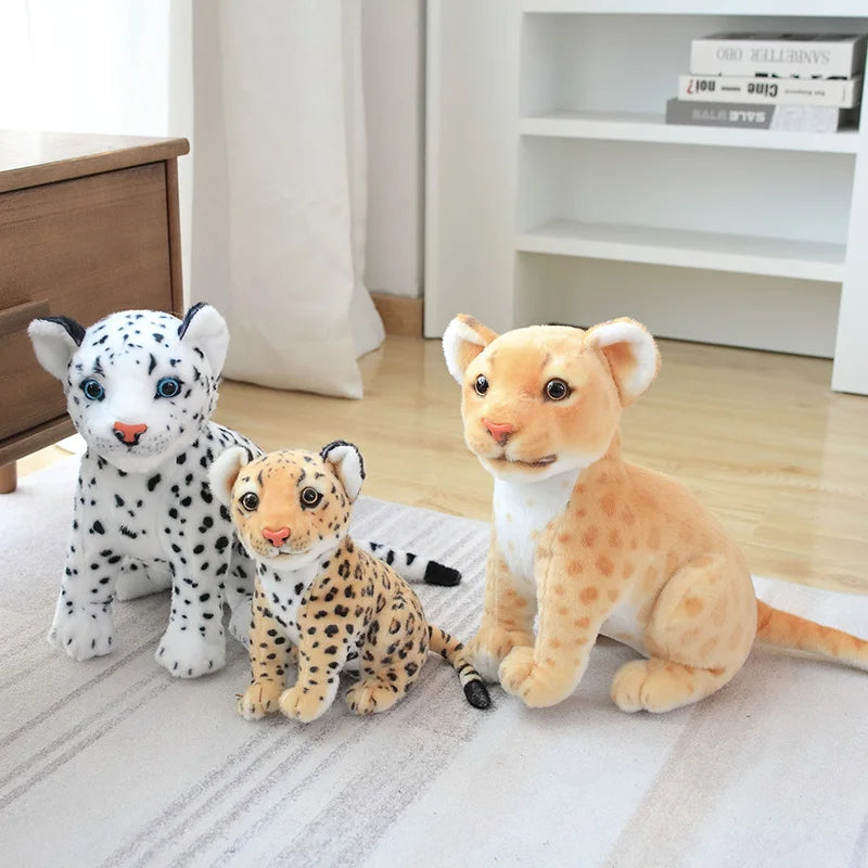 Lusy Store LLC Simulation Snow Leopard Cheetah Plush Toy 23cm Stuffed Soft Forest Animal Lion Doll Gift Plush