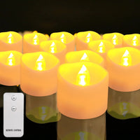 12/24pc Flameless LED Candle with/without Remote control Lighting Flickering Flame Tea Light for Halloween Christmas Home Decor 12 Pcs 1