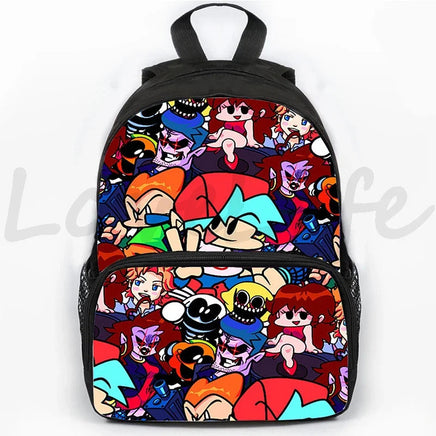 Fnf Game Friday Night Funkin Backpack for Boys Girls 3D Anime School Backpacks Children Bookbag 16 Inch Travel 19