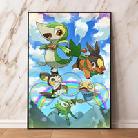 Pokemon Canvas Prints Wall Art Home Classic Children's Bedroom Decor Gifts Kid Action Figures Modular Painting Cartoon Character Lusy Store