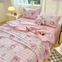 Hello Kitty Kawaii Summer Quilt Anime Cartoon Bedding Quilt Cover Student Bedding Soft Microfiber Bedspread Lightweight Coverlet Lusy Store