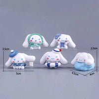 5pcs Cinnamoroll Anime Action Figures (4cm) - Kawaii Tabletop Model Gifts B