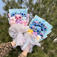 Lusy Store LLC Stitch Plush Bouquet Stuffed Super Soft Kids Doll Christmas Birthday Valentine Graduation Gifts Bouquet