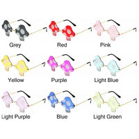 Mushroom Shape Sunglasses Irregular Rimless Sun Glasses Retro Trendy Fun Sunglasses for Women Men Halloween Decorations Party Fa