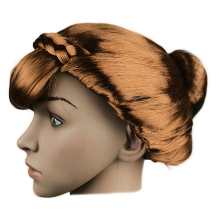 Girl Princess Elsa Anna Wig Kid Halloween Party Carnival Disguised Belle Wednesday Mermaid Rapunzel Aurora Snow White Ariel Hair Anna Tied
